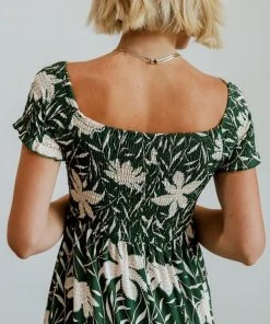 Soi Becca Smocked Maxi Dress | Green Dresses