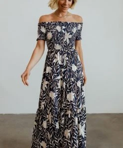 Soi Becca Smocked Maxi Dress | Navy Dresses