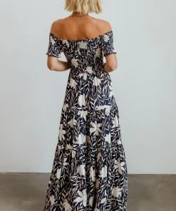 Soi Becca Smocked Maxi Dress | Navy Dresses