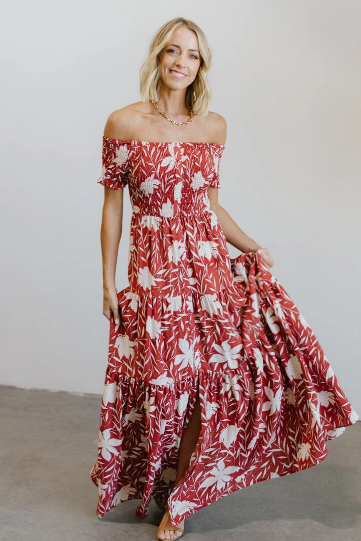 Soi Becca Smocked Maxi Dress | Rust Soi Becca Smocked Maxi Dress | Rust