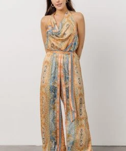 FT Beck Cowl Neckline Jumpsuit | Multi Print