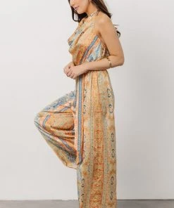 FT Beck Cowl Neckline Jumpsuit | Multi Print