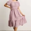 HAY Belinda Puff Sleeve Midi Dress | Lavender Dresses