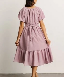 HAY Belinda Puff Sleeve Midi Dress | Lavender Dresses