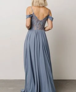Soi Dresses Bianca Lace Maxi Dress | Dusty Blue