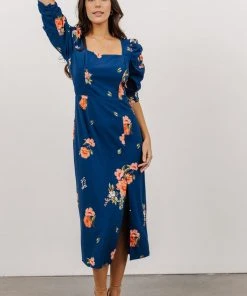 SL Biscayne Midi Dress | Dark Blue Floral