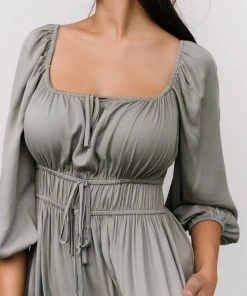 POL Dresses Bodrum Midi Dress | Dusty Sage