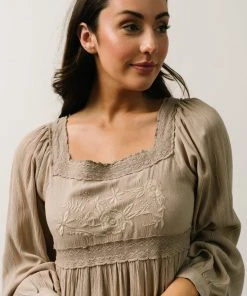 IL Brandie Embroidered Mini Dress | Natural