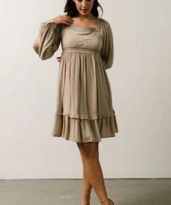 IL Brandie Embroidered Mini Dress | Natural