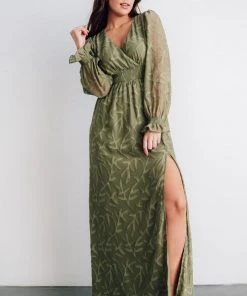 BB Custom Bridget Textured Maxi Dress | Dusty Olive Dresses