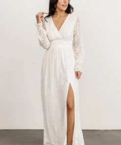 BB Custom Bridget Textured Maxi Dress | White Dresses