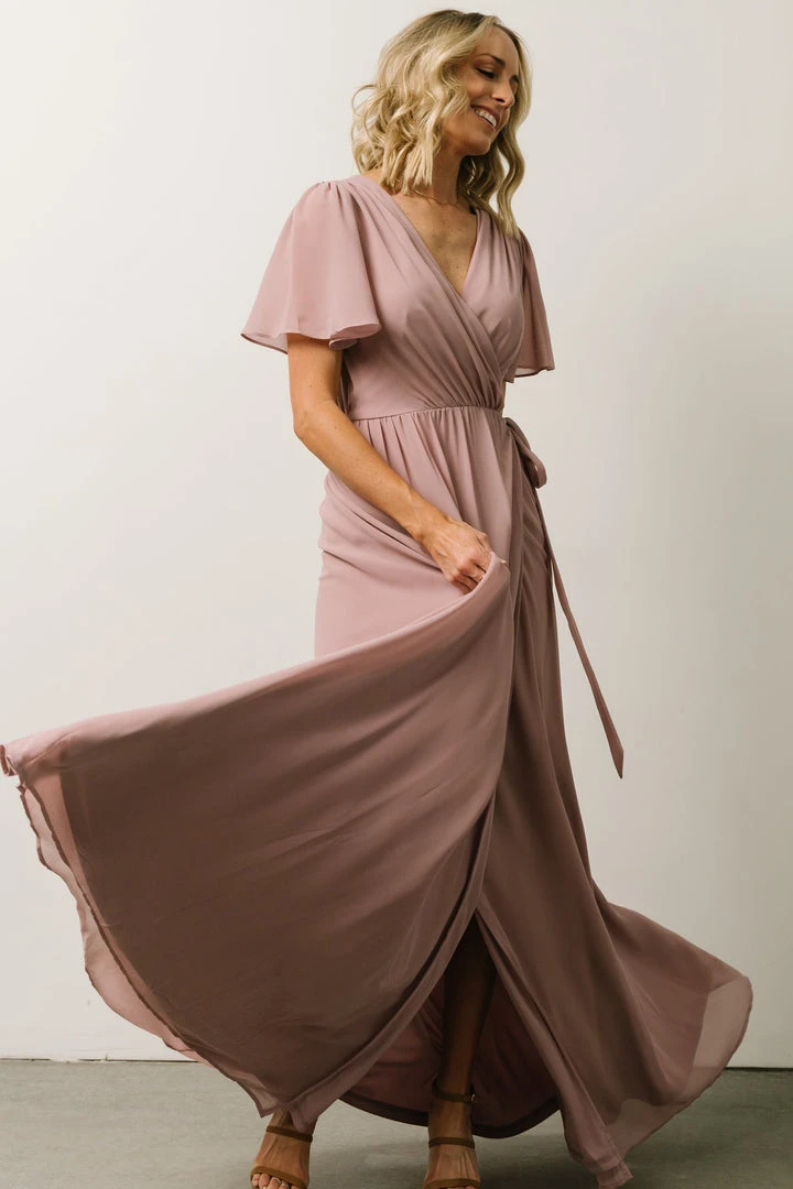 Soi Dresses Brighton Wrap Maxi Dress | Dusty Rose 4 Soi Dresses Brighton Wrap Maxi Dress | Dusty Rose