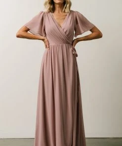 Soi Dresses Brighton Wrap Maxi Dress | Dusty Rose
