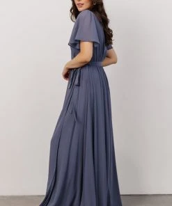 Soi Dresses Brighton Wrap Maxi Dress | Slate Blue