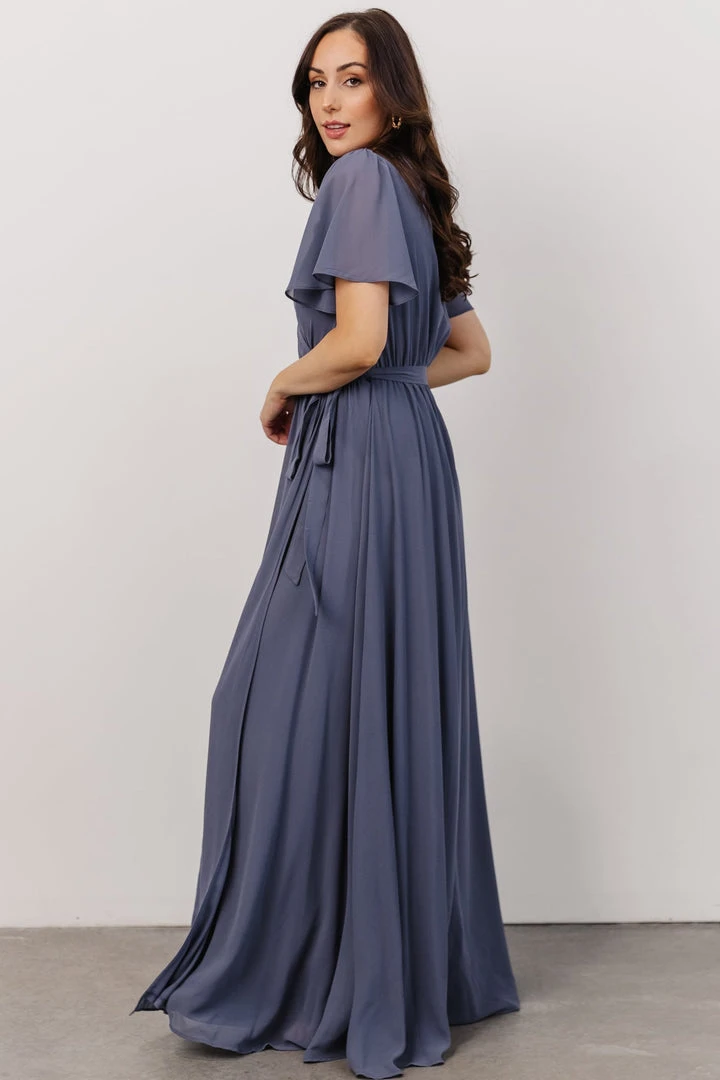Soi Dresses Brighton Wrap Maxi Dress | Slate Blue Soi Dresses Brighton Wrap Maxi Dress | Slate Blue