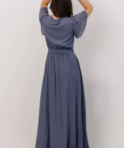 Soi Dresses Brighton Wrap Maxi Dress | Slate Blue 3 Soi Dresses Brighton Wrap Maxi Dress | Slate Blue