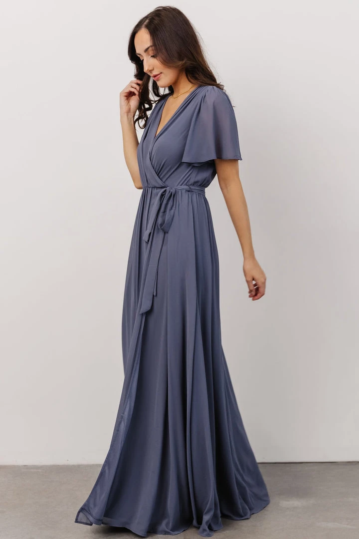 Soi Dresses Brighton Wrap Maxi Dress | Slate Blue Soi Dresses Brighton Wrap Maxi Dress | Slate Blue