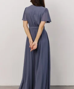 Soi Dresses Brighton Wrap Maxi Dress | Slate Blue 4 Soi Dresses Brighton Wrap Maxi Dress | Slate Blue