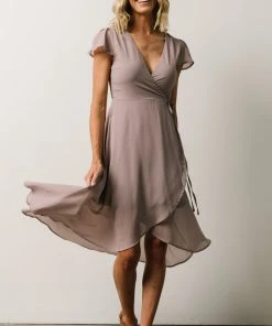 Soi Bristol Midi Wrap Dress | Dusty Lilac