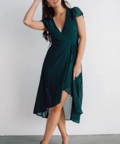 Soi Bristol Midi Wrap Dress | Emerald 12 Soi Bristol Midi Wrap Dress | Emerald