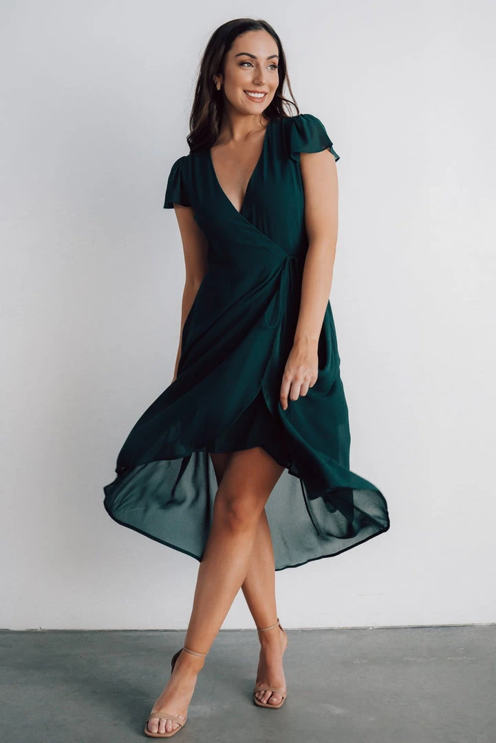 Soi Bristol Midi Wrap Dress | Emerald 2 Soi Bristol Midi Wrap Dress | Emerald