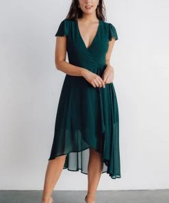 Soi Bristol Midi Wrap Dress | Emerald
