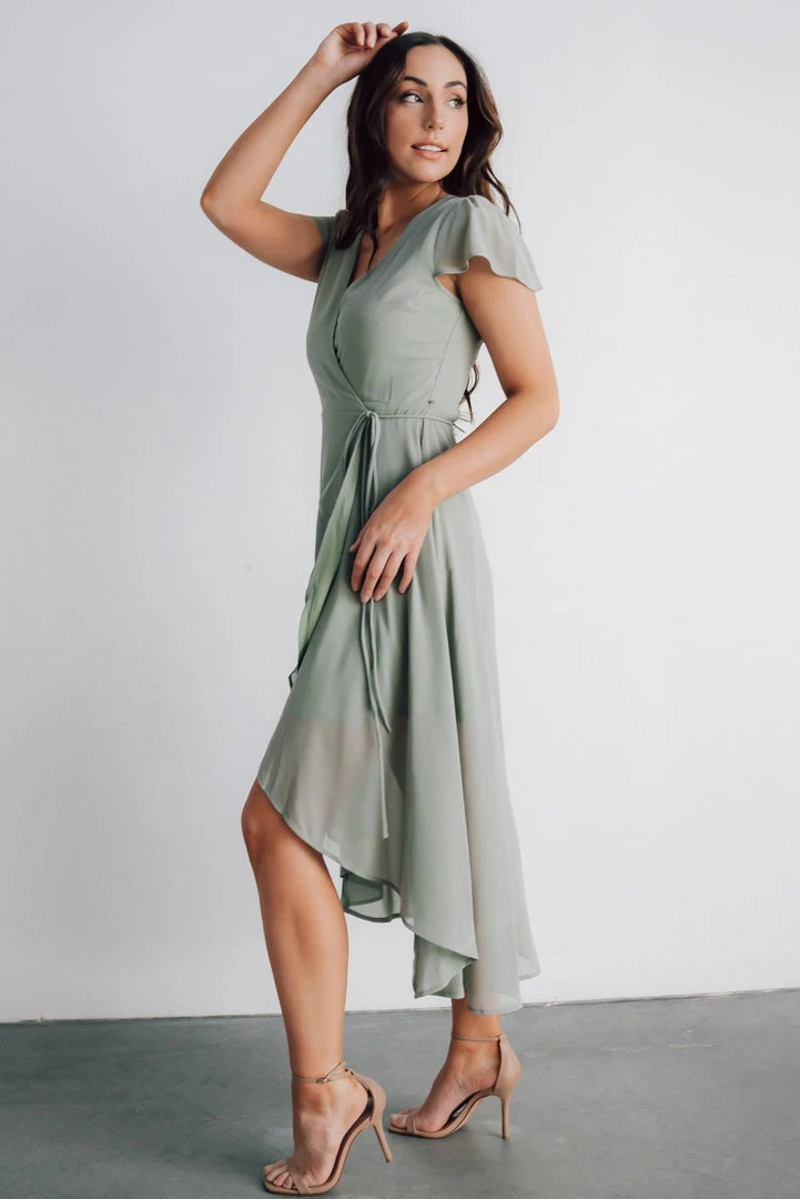 Soi Dresses Bristol Midi Wrap Dress | Sage 6 Soi Dresses Bristol Midi Wrap Dress | Sage