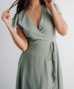 Soi Dresses Bristol Midi Wrap Dress | Sage 11 Soi Dresses Bristol Midi Wrap Dress | Sage