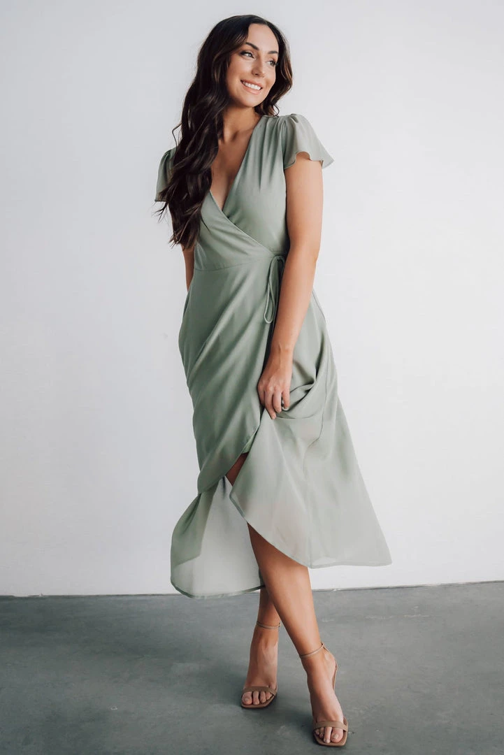 Soi Dresses Bristol Midi Wrap Dress | Sage 8 Soi Dresses Bristol Midi Wrap Dress | Sage