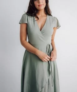 Soi Dresses Bristol Midi Wrap Dress | Sage 14 Soi Dresses Bristol Midi Wrap Dress | Sage