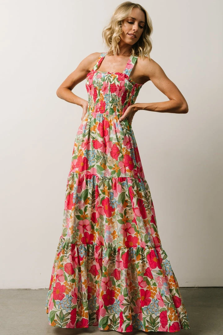 FT Dresses Britt Maxi Dress | Pink + Green Floral Print 7 FT Dresses Britt Maxi Dress | Pink + Green Floral Print