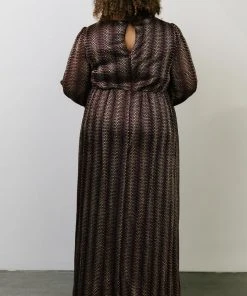 Soi Dresses Bronson Shimmer Gown | Mulberry + Gold