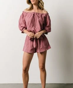 KM Bronwyn Boho Romper | Mauve Vacation
