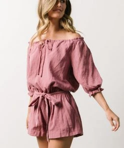 KM Bronwyn Boho Romper | Mauve Vacation