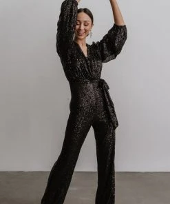 RR Brussels Sequin Jumpsuit | Black