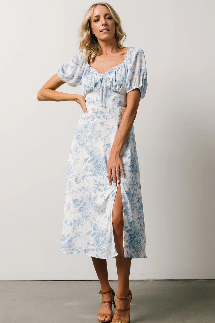 BB Custom Cadence Midi Dress | Blue Floral 5 BB Custom Cadence Midi Dress | Blue Floral