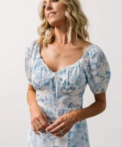 BB Custom Cadence Midi Dress | Blue Floral