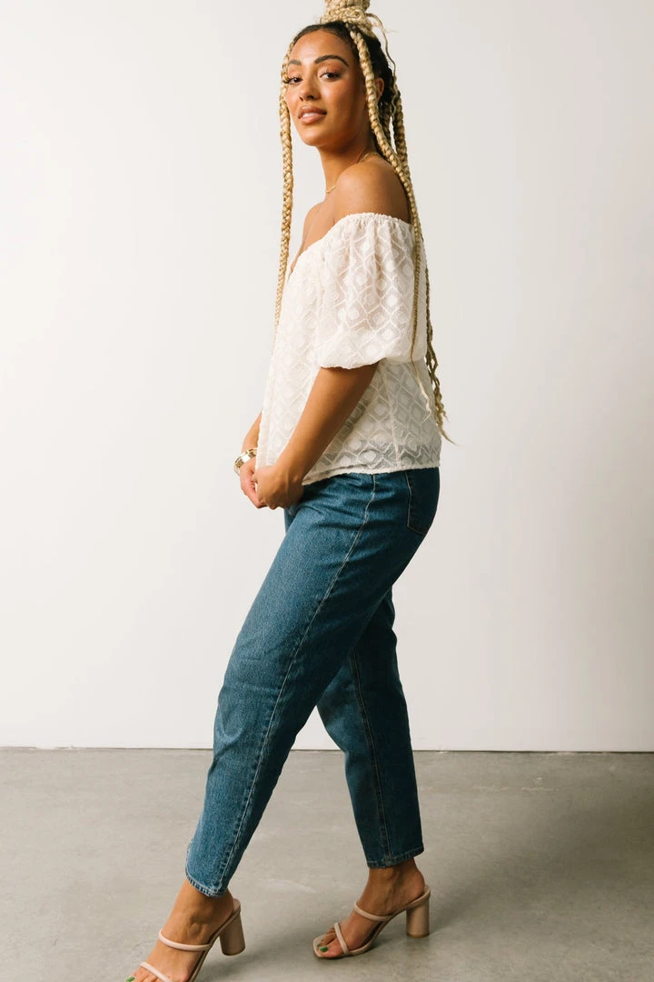 FT Boho Caitlyn Puff Sleeve Sweetheart Top | Ivory 7 FT Boho Caitlyn Puff Sleeve Sweetheart Top | Ivory