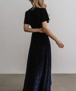 BB Custom Calvin Sparkle Velvet Wrap Dress | Navy 13 BB Custom Calvin Sparkle Velvet Wrap Dress | Navy