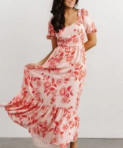 SL Candice Sweetheart Dress | Pink + Red Floral Dresses