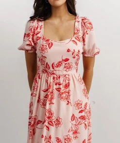 SL Candice Sweetheart Dress | Pink + Red Floral Dresses