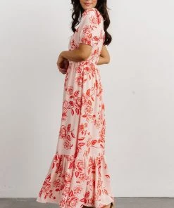 SL Candice Sweetheart Dress | Pink + Red Floral Dresses