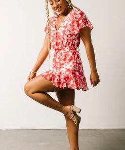 SL Vacation Candy Romper | Coral + White Floral