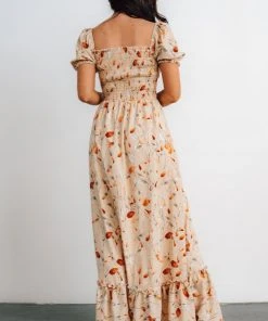 BB Custom Dresses Capri Smocked Maxi Dress | Golden Print 14 BB Custom Dresses Capri Smocked Maxi Dress | Golden Print