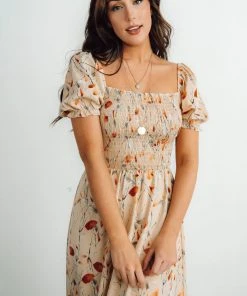 BB Custom Dresses Capri Smocked Maxi Dress | Golden Print 16 BB Custom Dresses Capri Smocked Maxi Dress | Golden Print