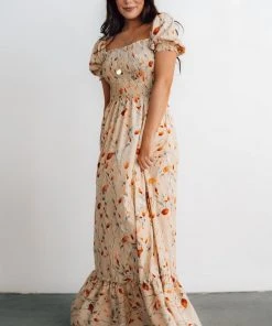 BB Custom Dresses Capri Smocked Maxi Dress | Golden Print 15 BB Custom Dresses Capri Smocked Maxi Dress | Golden Print