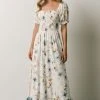 BB Custom Capri Smocked Maxi Dress | White Multi Print
