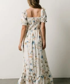 BB Custom Capri Smocked Maxi Dress | White Multi Print