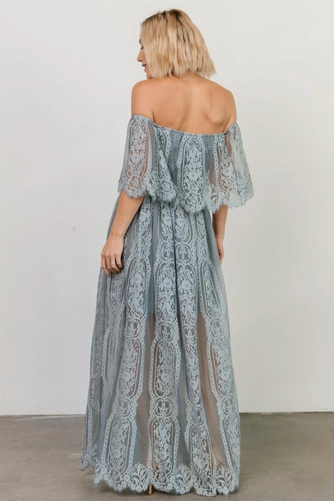 BB Custom Caroline Lace Maxi Dress | Dusty Blue Dresses 6 BB Custom Caroline Lace Maxi Dress | Dusty Blue Dresses
