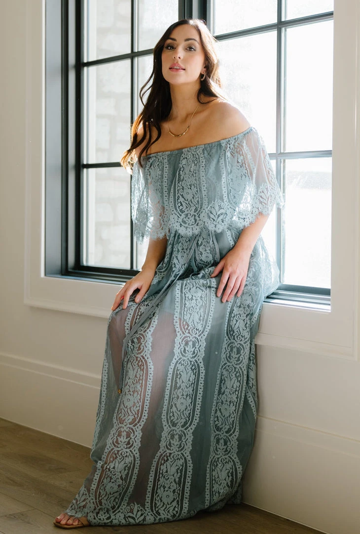 BB Custom Caroline Lace Maxi Dress | Dusty Blue Dresses 3 BB Custom Caroline Lace Maxi Dress | Dusty Blue Dresses